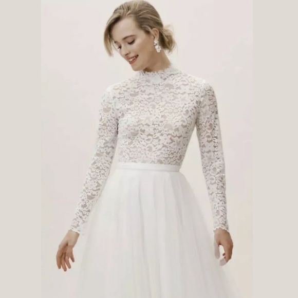 BHLDN Amy Kuschel Monaco Lace Crop Top Wedding Z404-5 - Picture 2 of 8